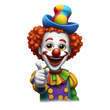 Clown pointing sticker