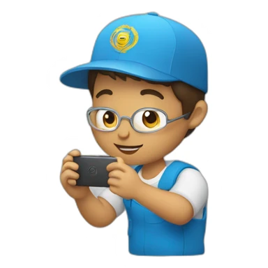 Un chico joven grabando un vídeo con su celular  sticker