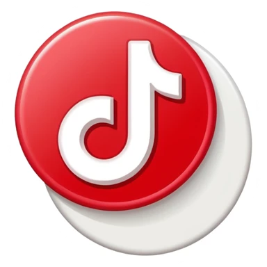 Crea la verificación de tik tok de color rojo  con un bien sticker