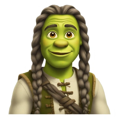 Shrek with long braids sticker
