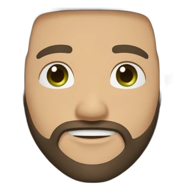 one white guy with dark brown longhair greeneye beard blacktshirt thumbup sticker