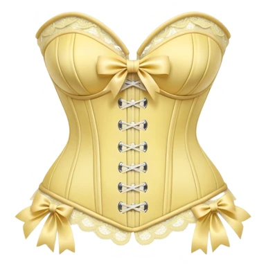 pastel yellow lace corset with bows sticker