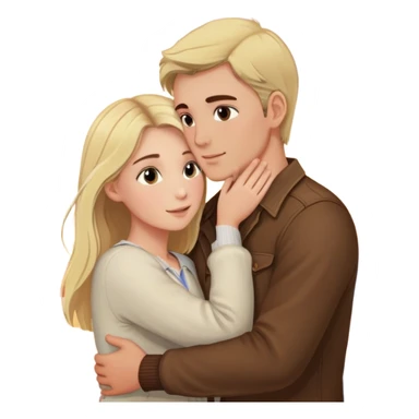 Elegant girl and man hugging together in Montenegro sunset blonde and brunette looking into each others eyes true love delicate chaste  sticker
