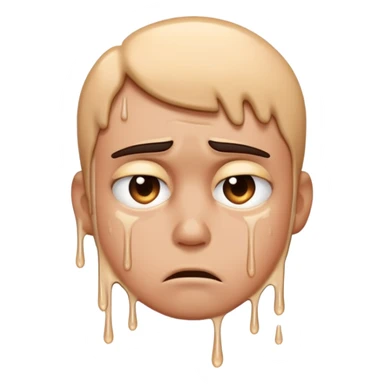 Sad but angry dripping in sweat sticker
