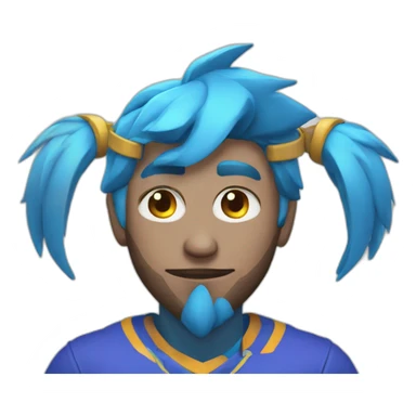 A guy wearing an esport gaming  blue shirt sticker