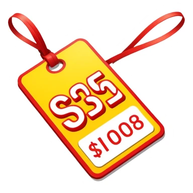 price tag with discount sticker