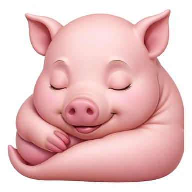 Meme-Worthy Cute Sleeping Pig Portrait Emoji, Head resting peacefully with a contented smile, showcasing a delightfully stout build and a luxuriously soft rosy-pink hide, eyes shut in a serene, restful nap, Simplified yet hilariously adorable features, highly detailed, glowing with a soft, drowsy light, high shine, relaxed and utterly lovable, stylized with an air of playful laziness, bright and heartwarming, soft glowing outline, capturing the essence of a comically sleepy pig, so meme-worthy it feels like it could instantly become the next viral sensation of adorable slumber! sticker
