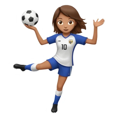 Can you make a girl with brown hair that is wearing a soccer uniform that is juggling a soccer ball sticker