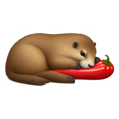 marmot sleeping in a bed with a chilli pepper sticker