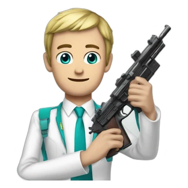 Miku points a fake gun at emmanuel macron sticker