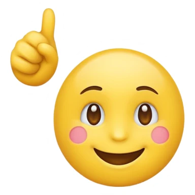 A normal smiling yellow emoji like the basic iPhone one's pointing to its head like it has a great idea sticker