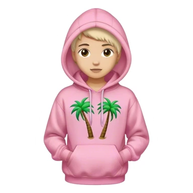 Pink palm puff hoodie  sticker