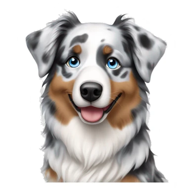 Blue Merle Australian Shepherd with blue eyes sticker
