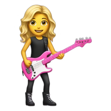 blond-Bassguitar-player-pink sticker