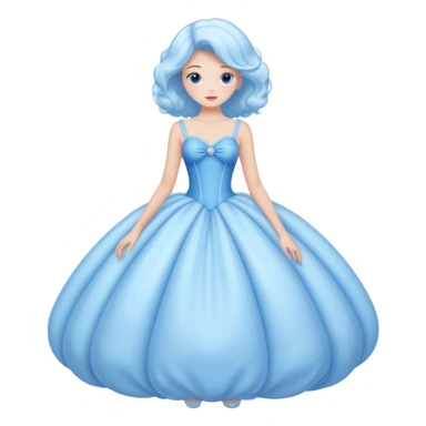 The bubble dress is typically a voluminous ball gown, designed to make Glinda look like she’s literally floating in a bubble. It features:  Pale blue or shimmering white-blue hues (in Ariana Grande’s movie version, it’s a soft, cotton-candy blue). sticker