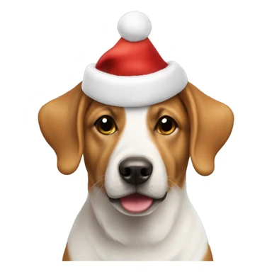 Christmas hat on dog  sticker