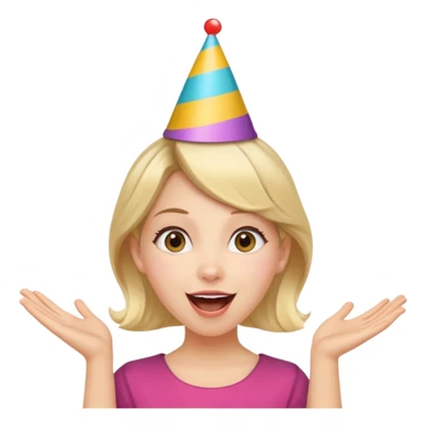 Excited girl with fair up-do can’t wait for something to happen sticker