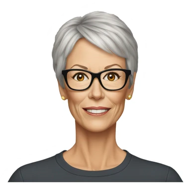 super realistic jamie lee curtis wearing tee sticker