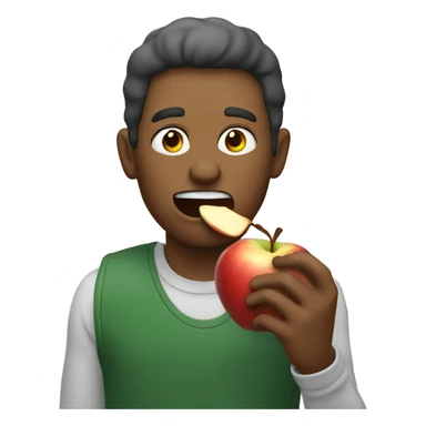 Man eating an apple sticker