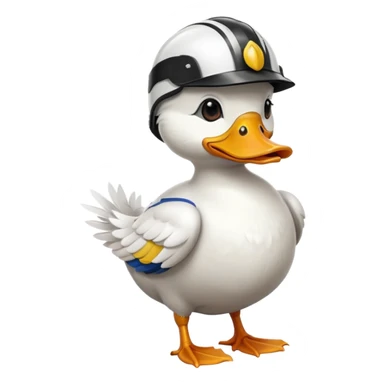 standing duck with racing helmet  sticker