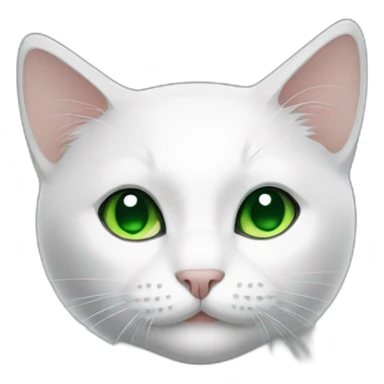 black and white cat with green eyes sticker