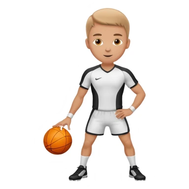 white sportsman in the playground with ball, dressed in sport suit sticker