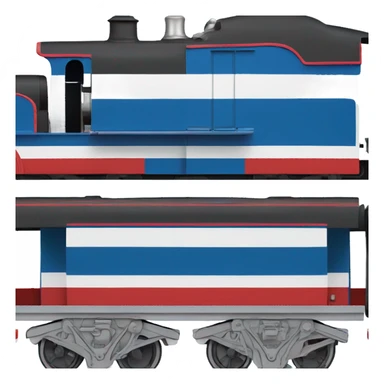 thomas the tank engine with american stripes on it's train body sticker