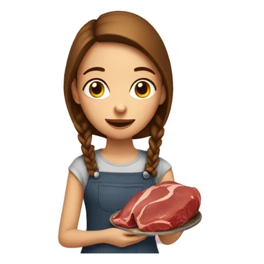 a girl eat meat sticker
