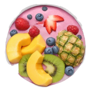 Smoothie bowl with tropical fruits sticker