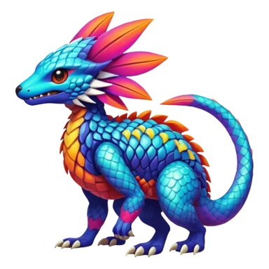  exotic tropical cyber-Protogen-Fakémon-Pokémon-Vernid-creature sticker
