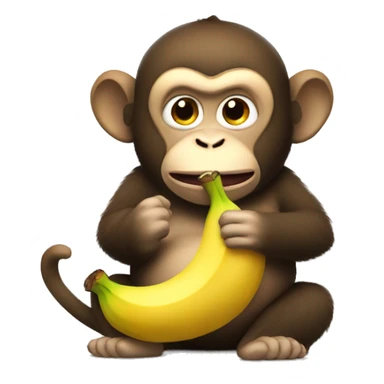Fat monkey eating a banana  sticker