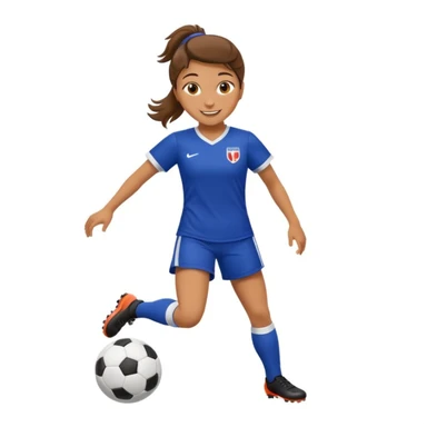 Soccer girl pose with feet showing sticker