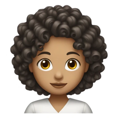 curly black long hair white woman with baby sticker