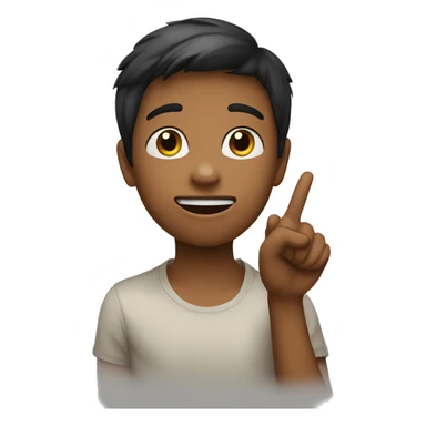 Create an emoji of a boy with one finger placed over his lips in a 'shh' gesture, indicating a desire to keep a secret sticker