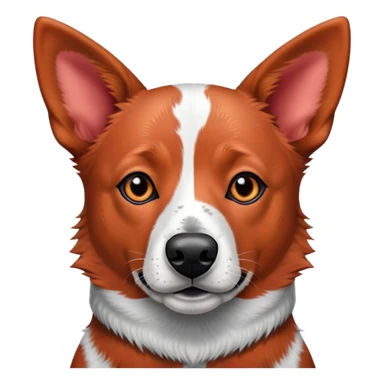 head shot of a red heeler cattle dog with speckled red coat and pointed ears sticker