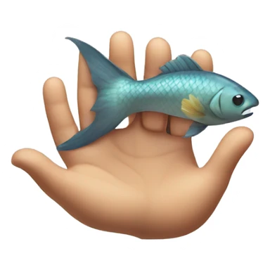 Hands apart like showing how big a fish  sticker
