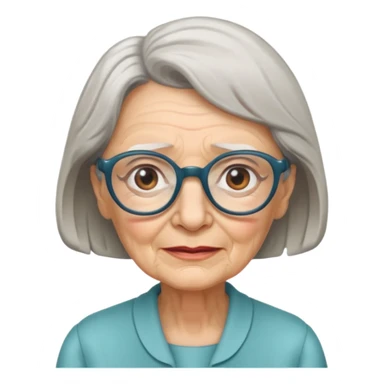elderly woman with glasses sticker