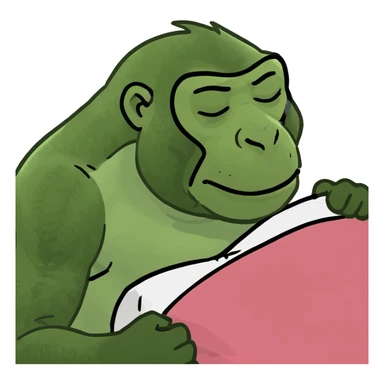 gorilla sleeping on pillow sticker