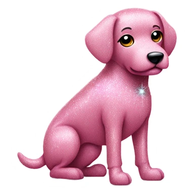 Pink full body dog with glitter sticker