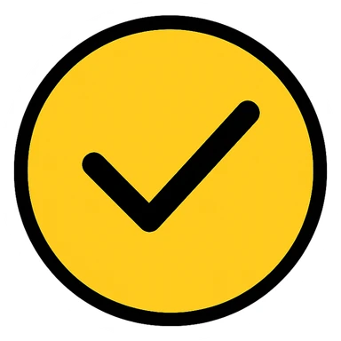 yellow circle with checkmark icon sticker