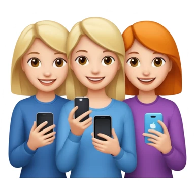 Three girls taking selfie sticker