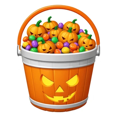 pumpkin bucket filled with Halloween candy sticker