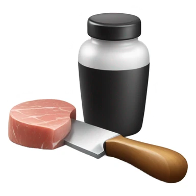 Salt shaker with a butcher knife sticker