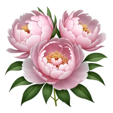 Bouquet of pale pink peonies sticker