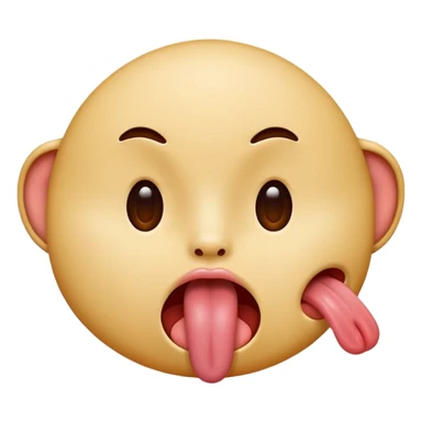 face sticking out tongue as if licking something sticker