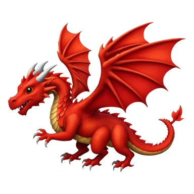 A red Welsh dragon flying  sticker