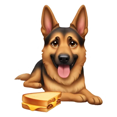 German Sheppard with a grilled cheese sticker
