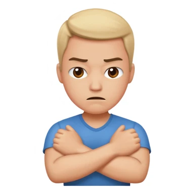 frustrated with arms crossed sticker