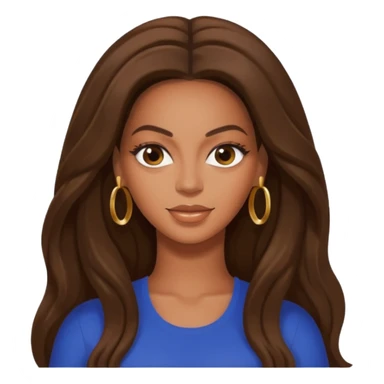 Beyonce with long dark brown hair sticker