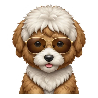 Mini goldendoodle wearing sunglasses sticker
